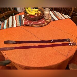 Lot of three adjustable baseball belts, maroon. GUC